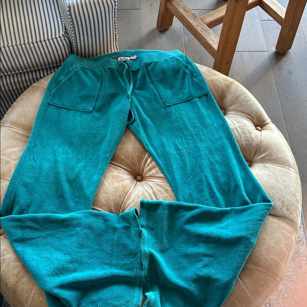 NWT Juicy Couture Teal Terry Cloth Lounge Pants Size XL
